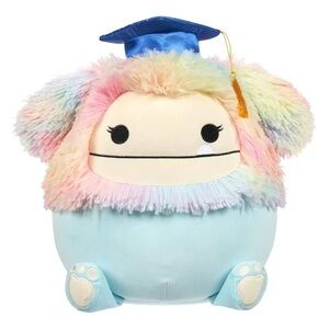 Squishmallows Zozo the Bigfoot 12 inch with Rainbow Mane and Graduation Hat